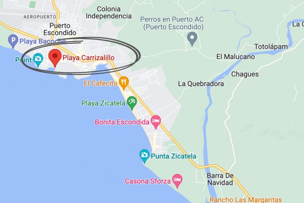 Map of Puerto Escondido