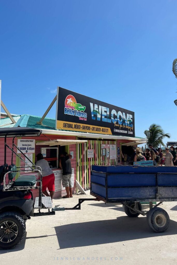 One of the main ferry docks in Caye Caulker