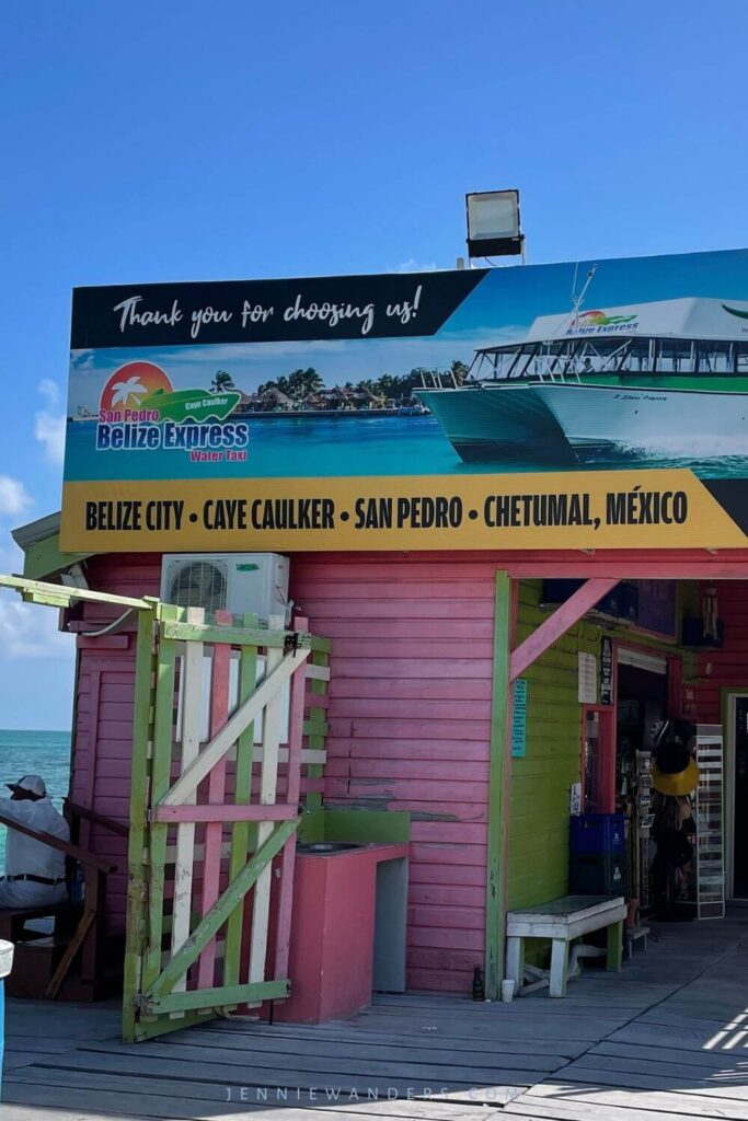 One of the ferry ports in Caye Caulker