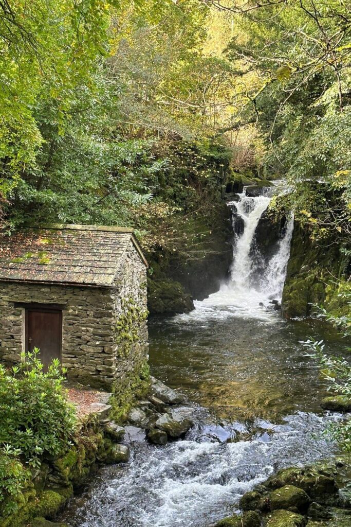 Rydal Grot and Hall waterfall
