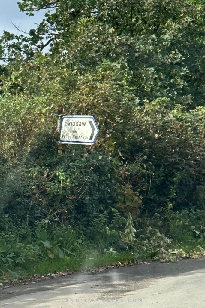 A signpost showing the Skiddaw route